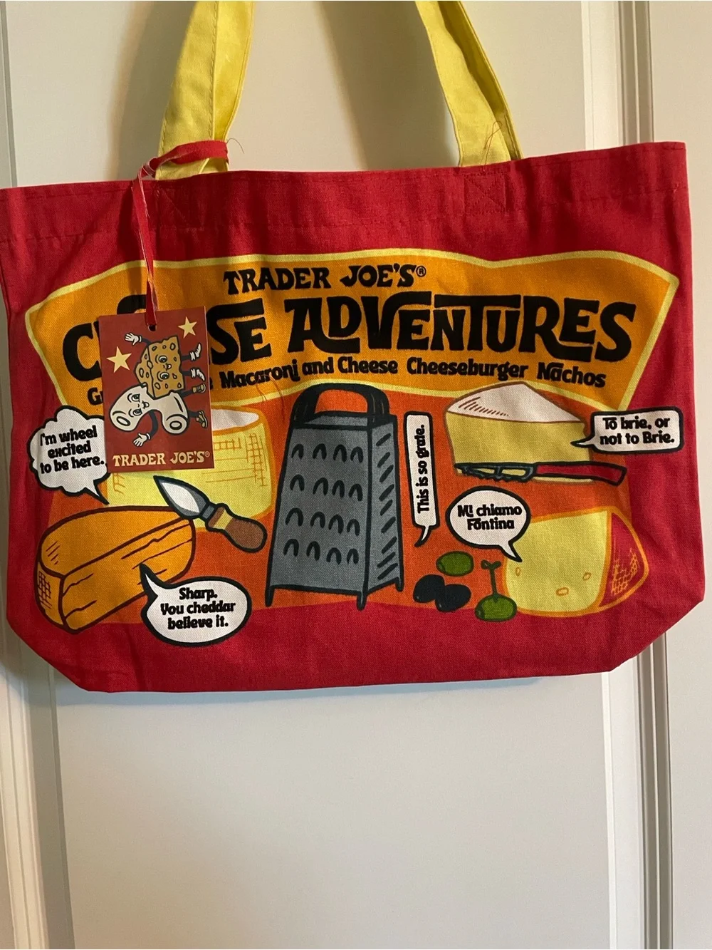 NWT Trader Joe's Limited Edition Tote Bag Cheese Adventures Heavy Duty & Large